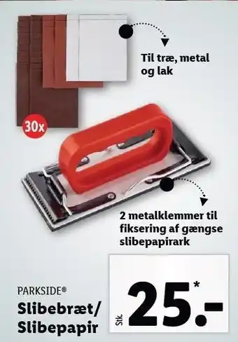 Lidl Slibebræt/slibepapir tilbud