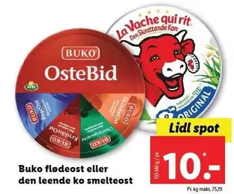 Lidl Buko flødeost el. den leende ko smelteost tilbud