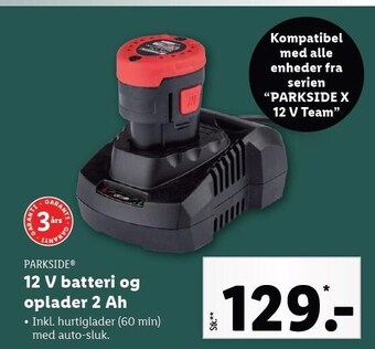 Lidl 12 V batteri og oplader 2 Ah tilbud