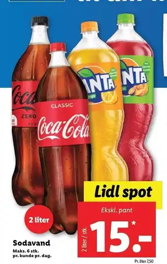 Lidl Sodavand 2 liter tilbud