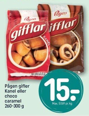 REMA 1000 Pågen gifler kanel el. choco caramel tilbud