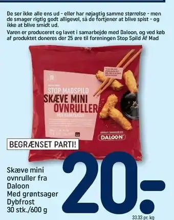 REMA 1000 Skæve mini ovnruller fra Daloon med grøntsager tilbud