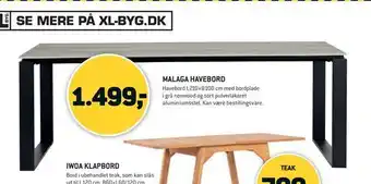 Malaga havebord