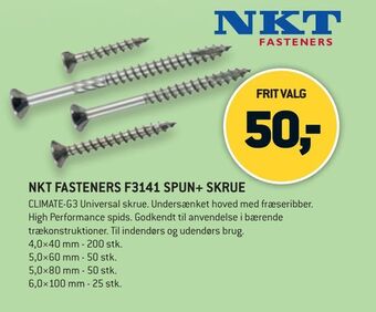 XL-BYG Nkt fasteners f3141 spun+ skrue tilbud