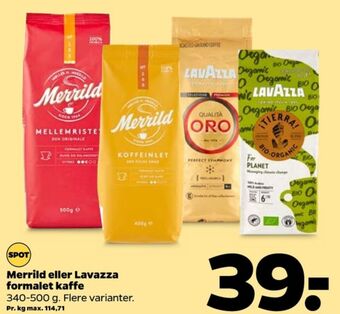 Netto Mellemristet kaffe formalet tilbud