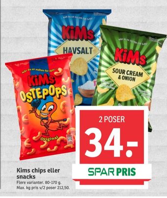 SPAR Kims chips tilbud
