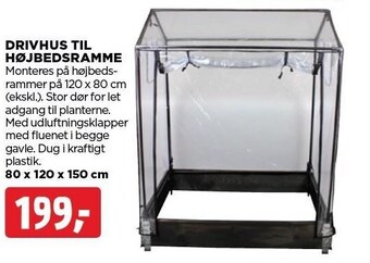 jem & fix Drivhus til højbedsramme tilbud