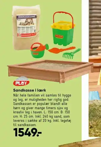 Bilka Sandkasse i lærk tilbud