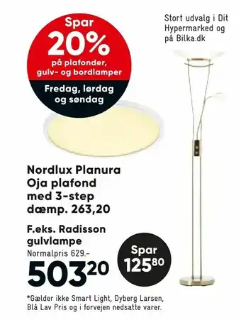 Nordlux Planura Oja plafond med 3-step dæmp. 263,20