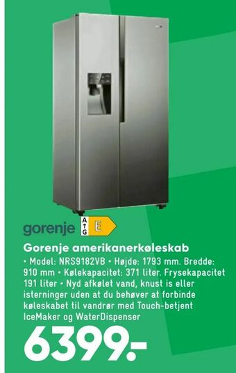 Bilka Gorenje amerikanerkøleskab tilbud