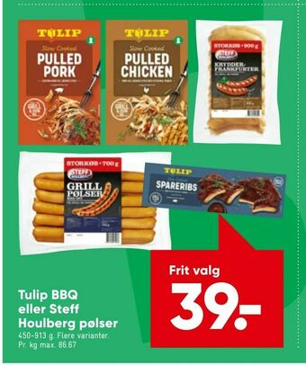 Bilka Tulip BBQ eller Steff Houlberg pølser tilbud