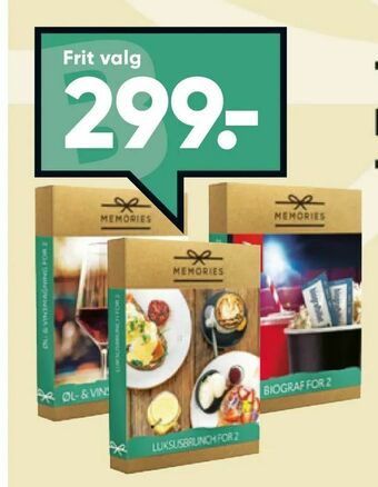 Bilka Memories oplevelsesgaver tilbud