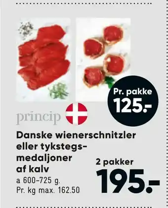 Bilka Danske wiener schnitzler eller tykstegs medaljoner af kalv tilbud