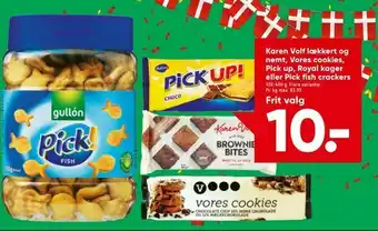 Karen Volf lækkert og nemt, Vores cookies, Pick up, Royal kager eller Pick fish crackers