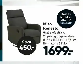Bilka Miso Bilka.dk lænestol tilbud
