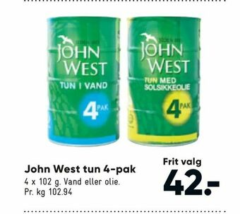 Bilka John West tun 4-pak tilbud