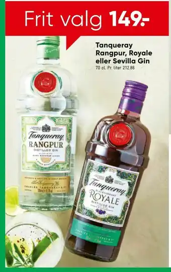 Bilka Tanqueray Rangpur, Royale eller Sevilla Gin tilbud