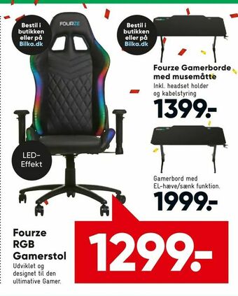 Bilka Fourze RGB Gamerstol tilbud