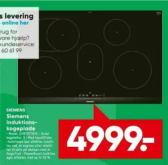 Bilka Siemens induktions kogeplade tilbud