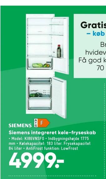 Siemens integreret køle-fryseskab