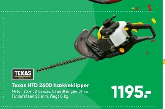 Bilka Texas HTD 2600 hækkeklipper tilbud