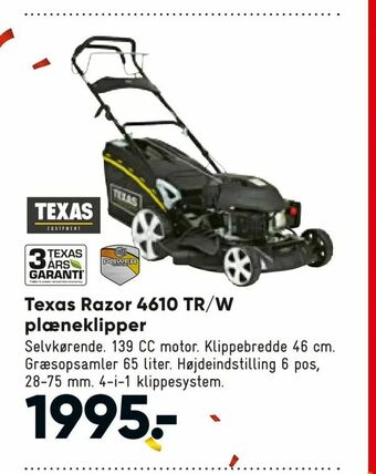 Bilka Texas Razor 4610 TR/W plæneklipper tilbud