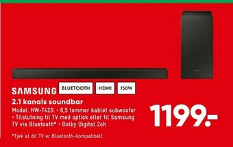 Bilka 2.1 kanals soundbar tilbud