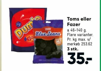 Bilka Toms eller Fazer tilbud