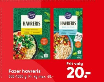 Bilka Fazer havreris tilbud
