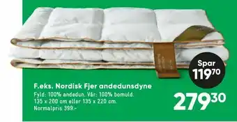 Bilka Nordisk Fjer ande duns dyne tilbud