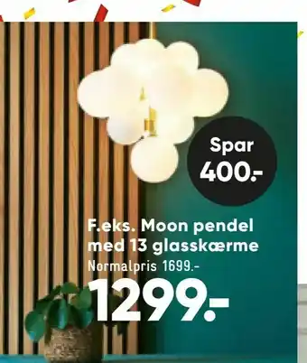 Bilka Moon pendel med 13 glasskærme tilbud