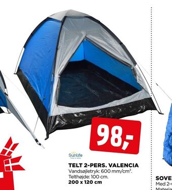 jem & fix Telt 2-pers. valencia tilbud