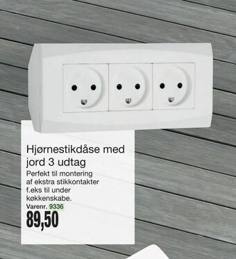 Harald Nyborg Hjørnestikdåse med jord 3 udtag tilbud