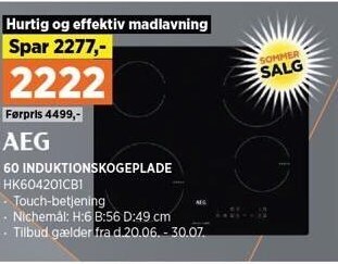 60 induktionskogeplade