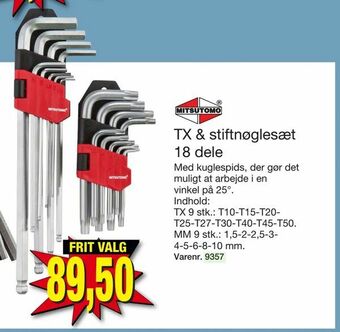 Harald Nyborg TX & stiftnøglesæt 18 dele tilbud
