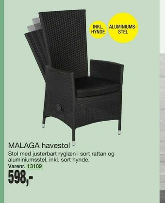 Harald Nyborg MALAGA havestol tilbud