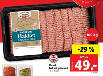 Lidl Vilstrupgård hakket grisekød tilbud
