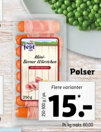 Lidl Alpengut pølser tilbud