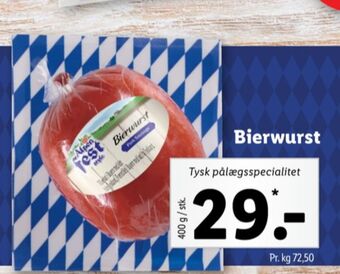 Lidl Alpenfest bierwurst tilbud