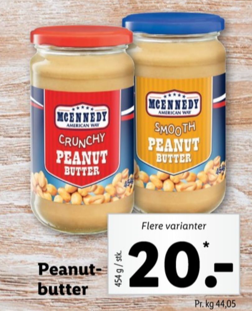 Mcennedy peanutbutter tilbud hos Lidl