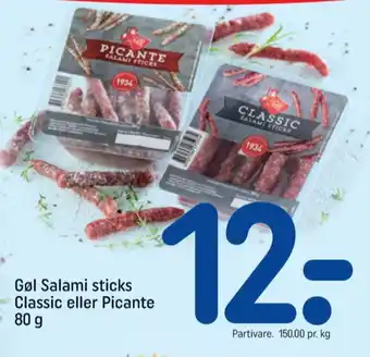 REMA 1000 Gøl salami sticks classic tilbud