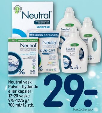 REMA 1000 Neutral vaskepulver tilbud