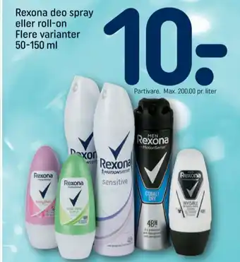 REMA 1000 Rexona deo roll-on tilbud