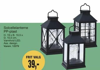 Harald Nyborg Solcellelanterne PP-plast tilbud