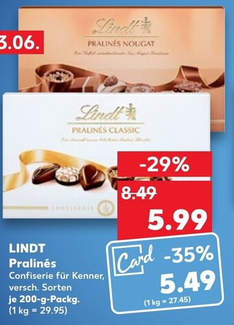 Kaufland DE LINDT pralinés tilbud