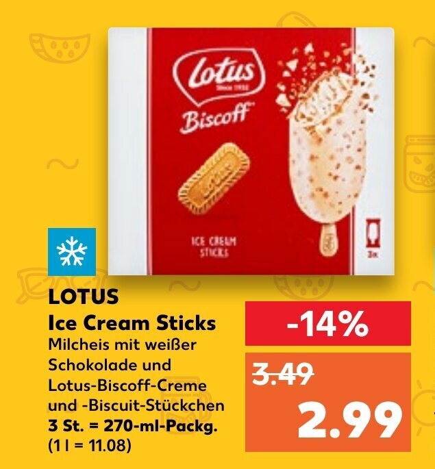 LOTUS ice cream sticks tilbud hos Kaufland