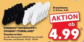 Kaufland KUNIBOO/HIP&HOPPS/OYANDA/TOWNLAND sneakersocken tilbud