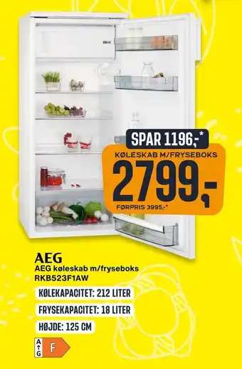 Skousen AEG køleskab m/fryseboks RKB523F1AW tilbud