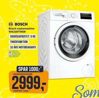 Bosch vaskemaskine WAU28TI9SN
