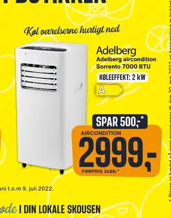 Skousen Adelberg aircondition Sorrento 7000 BTU tilbud